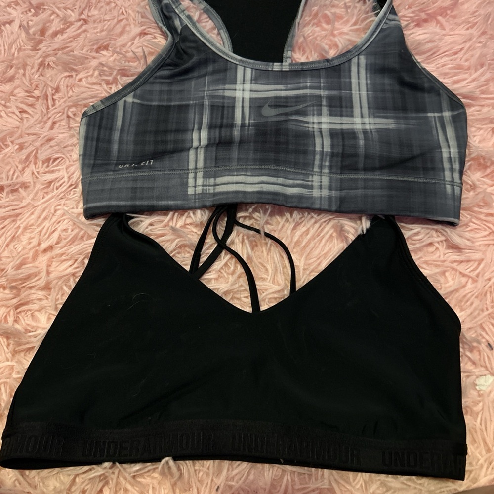 Under Armour Black and Gray Sports Bra Set